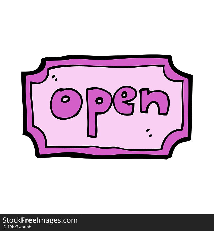 Cartoon Open Sign