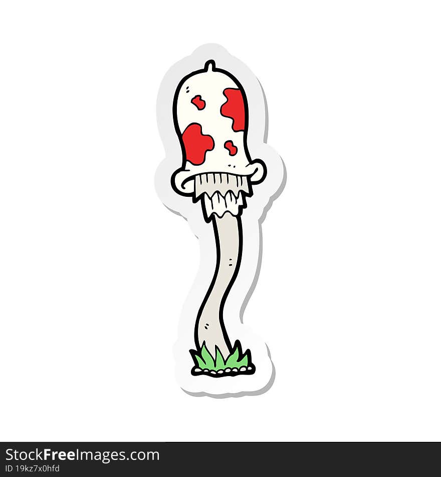 sticker of a cartoon mushroom