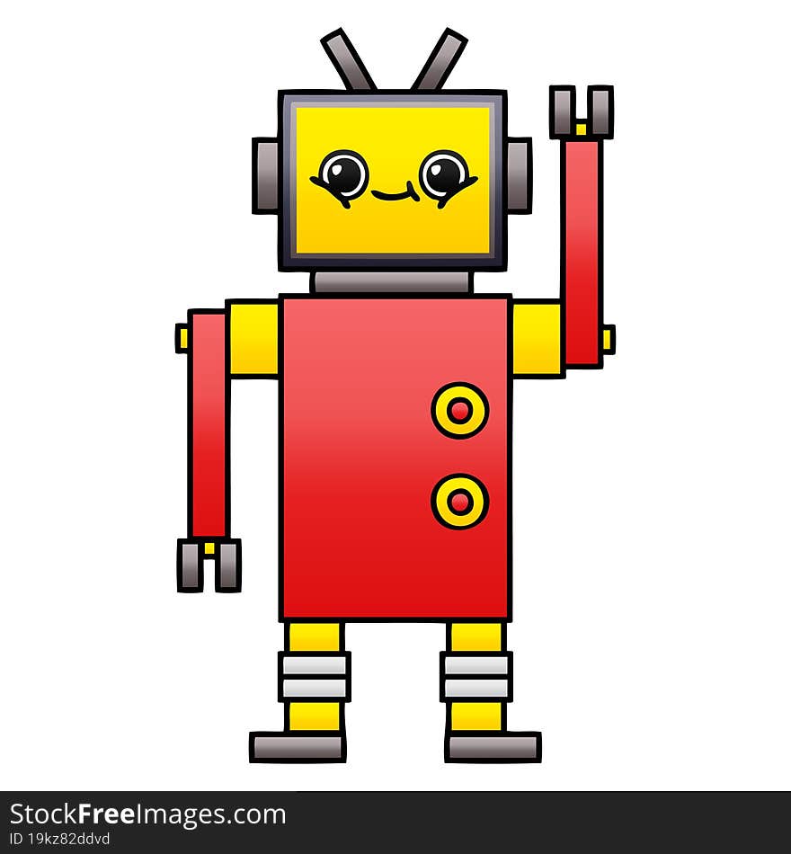 Gradient Shaded Cartoon Robot