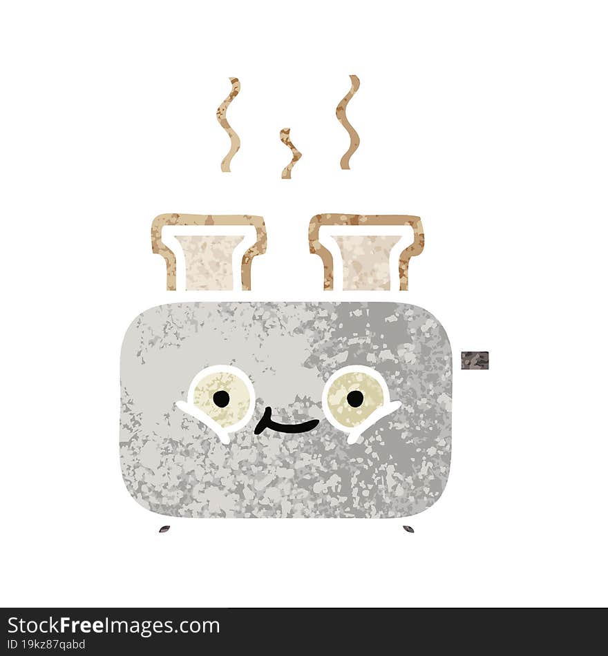 retro illustration style cartoon of a of a toaster