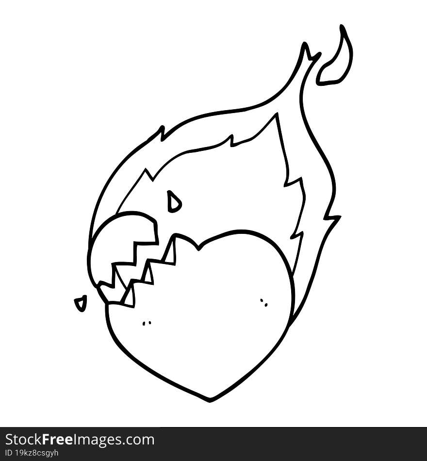 Cartoon Flaming Heart