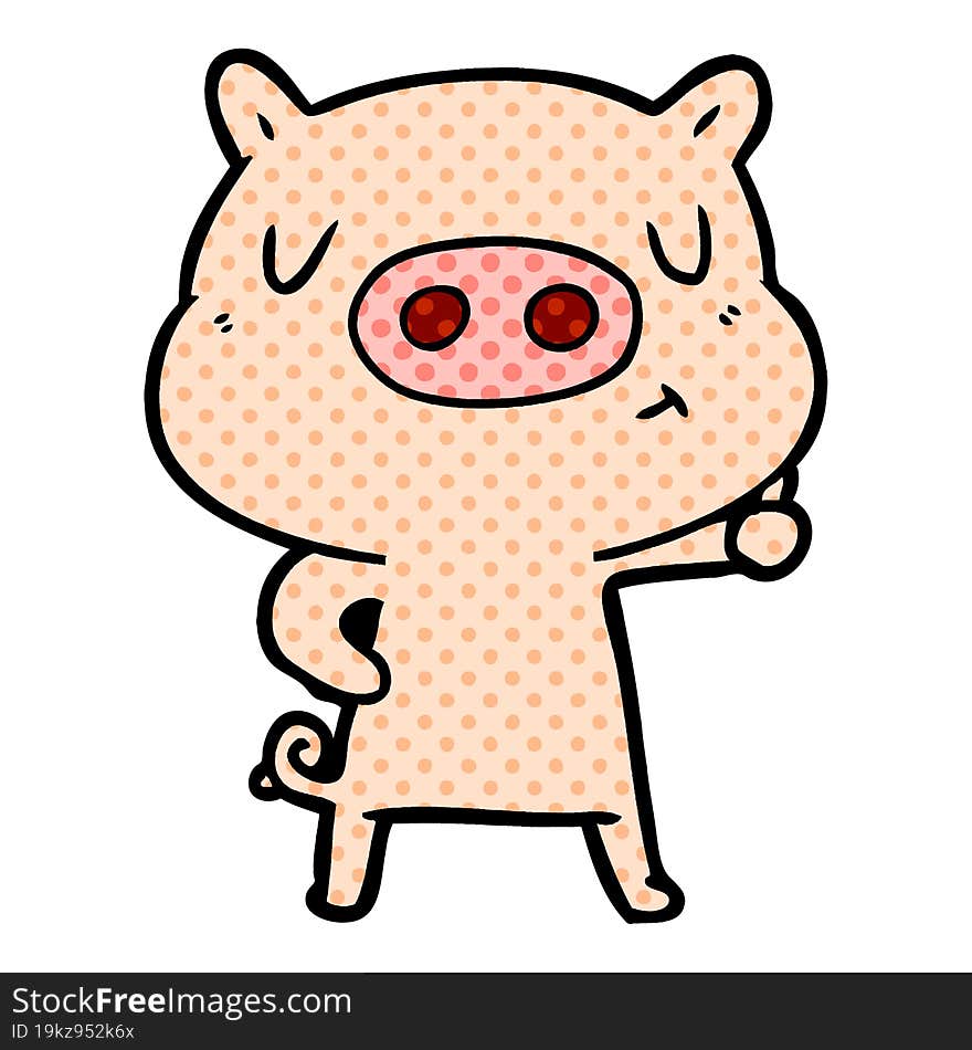 cartoon content pig. cartoon content pig