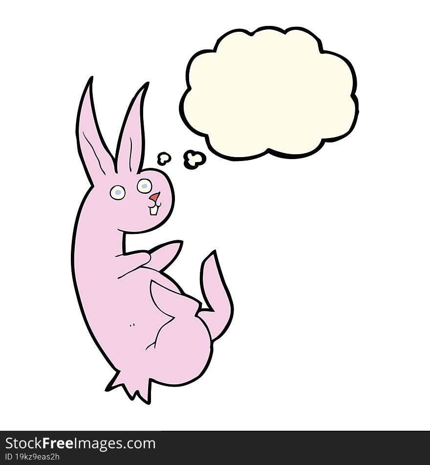 Cue Cartoon Rabbit With Thought Bubble