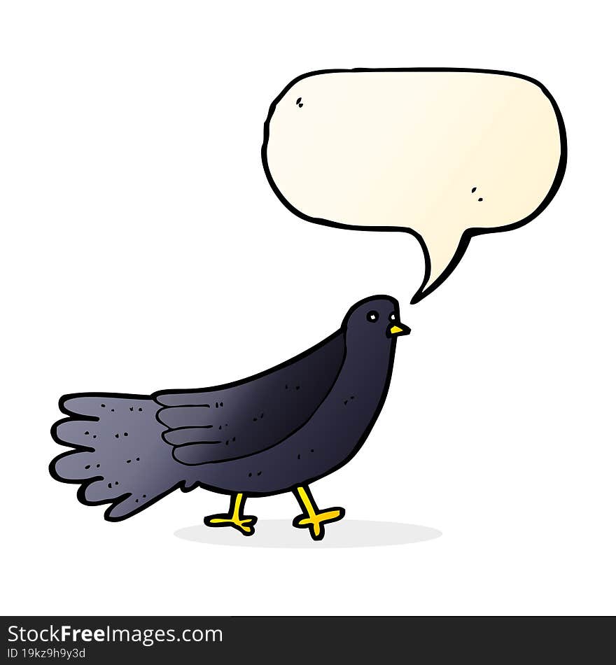 Cartoon Bird With Speech Bubble