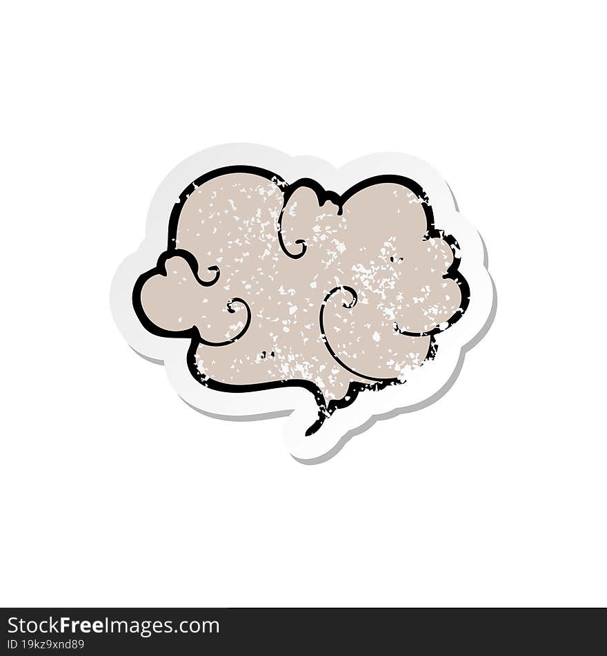 retro distressed sticker of a cartoon cloud of smoke