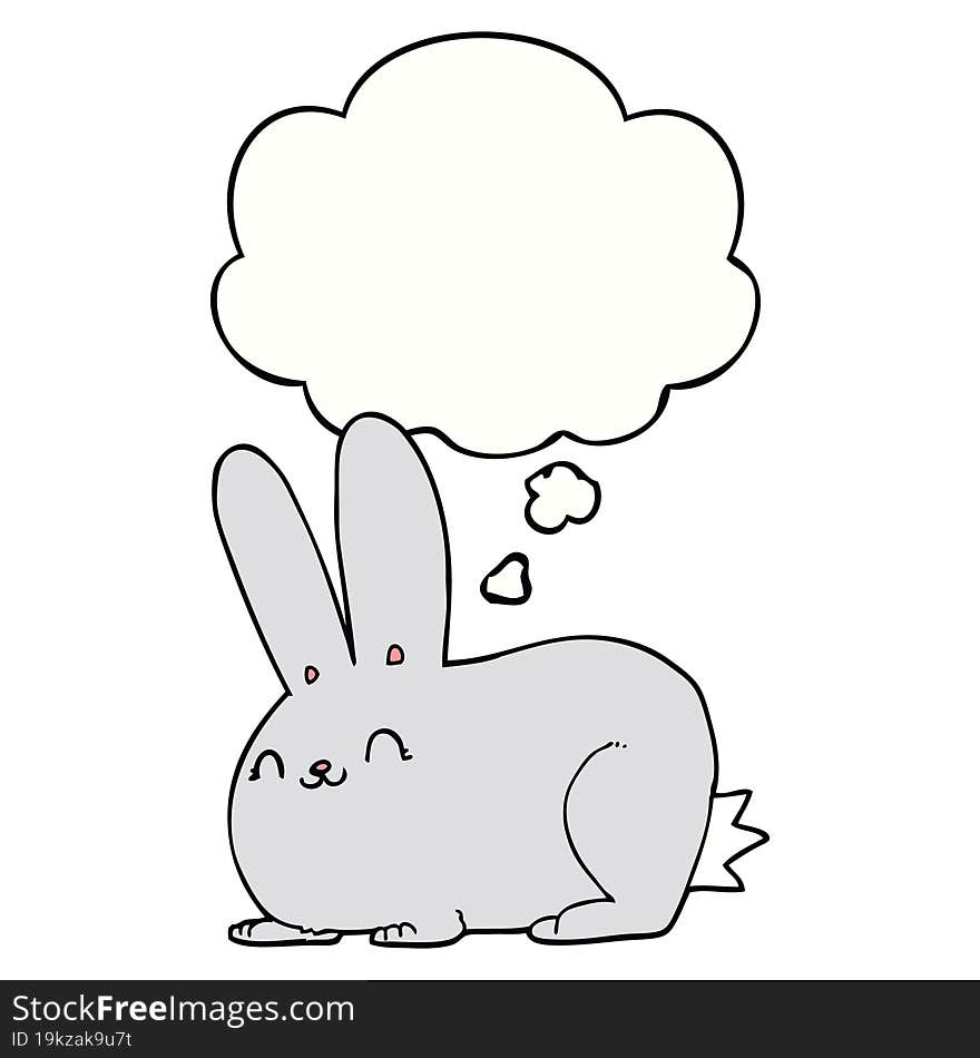 cartoon rabbit with thought bubble. cartoon rabbit with thought bubble