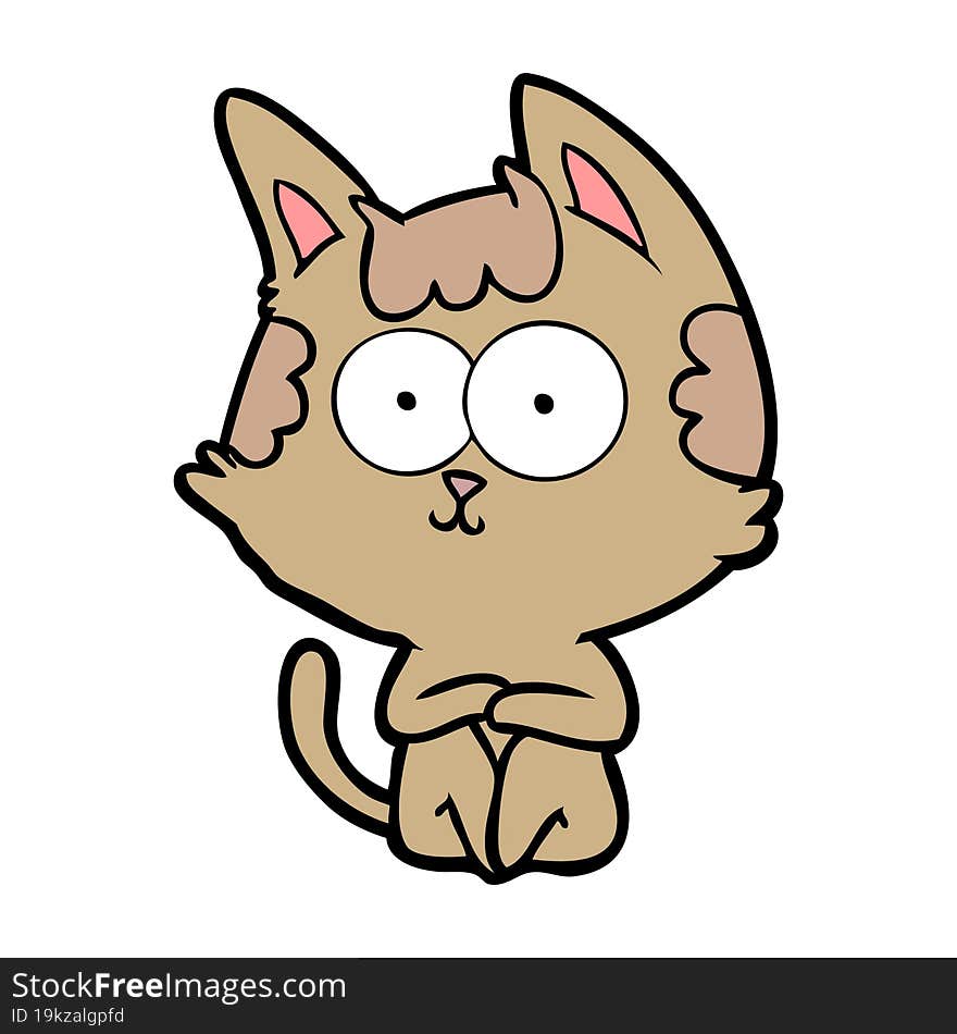 happy cartoon cat. happy cartoon cat