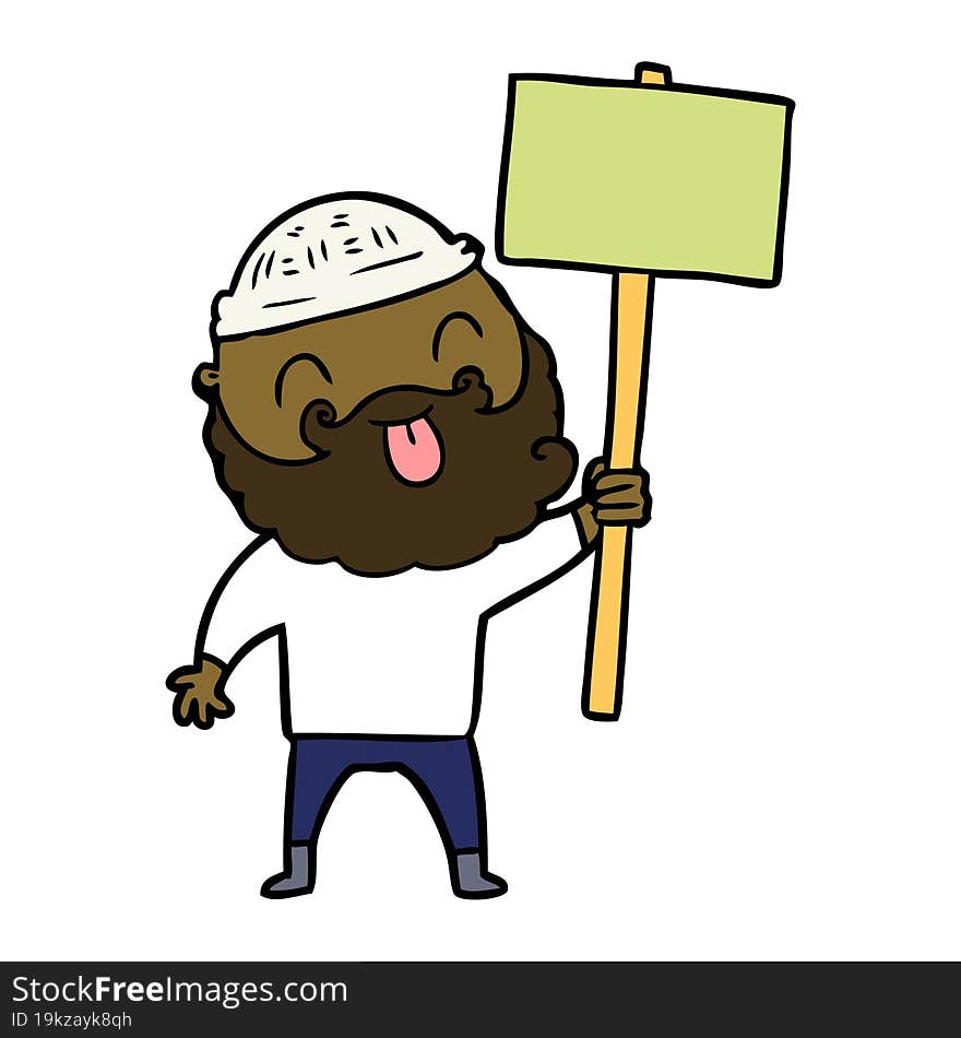 bearded protester cartoon. bearded protester cartoon