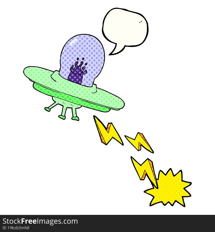 comic book speech bubble cartoon flying saucer