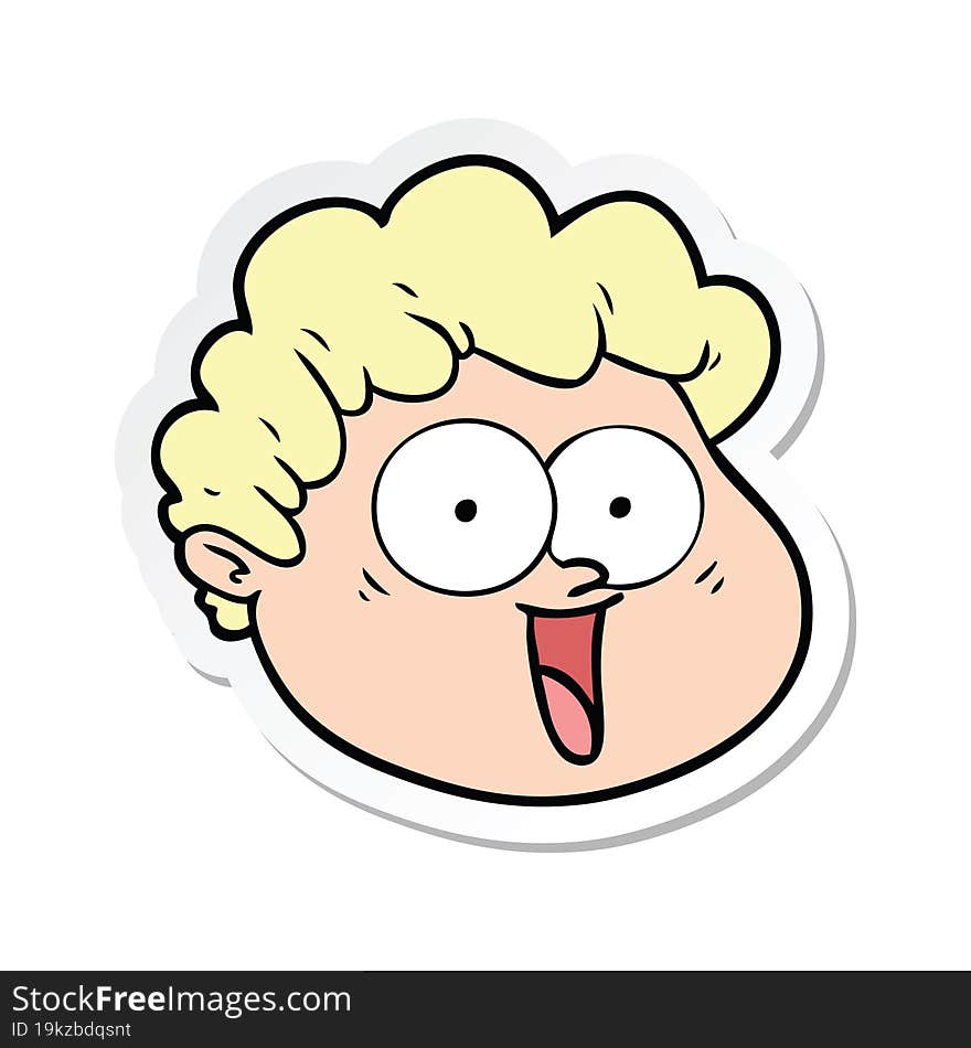 sticker of a cartoon male face