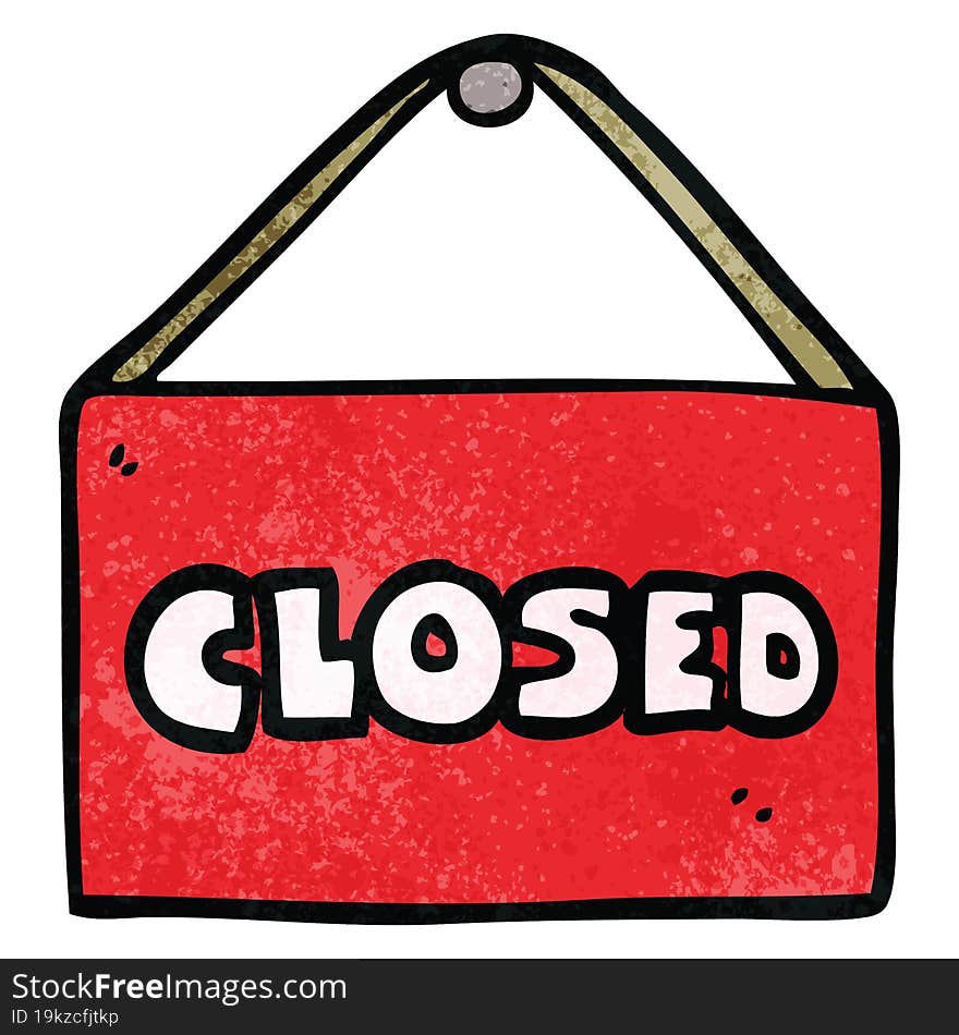 Cartoon Doodle Closed Sign