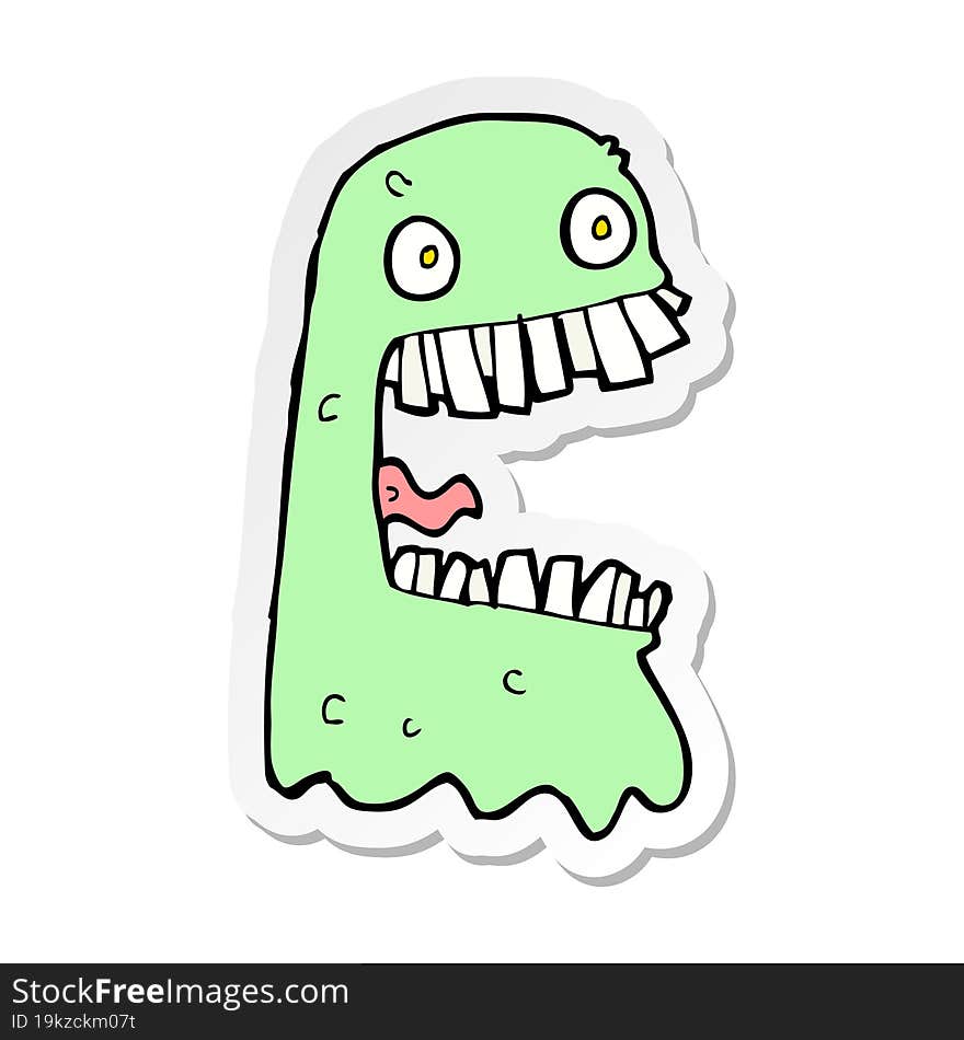 sticker of a cartoon gross ghost