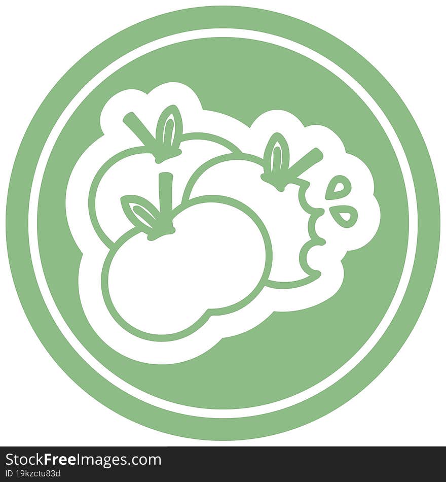 juicy apples circular icon