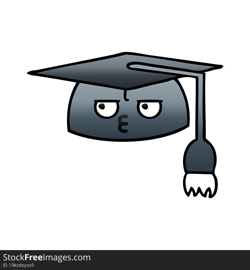 gradient shaded cartoon graduation hat