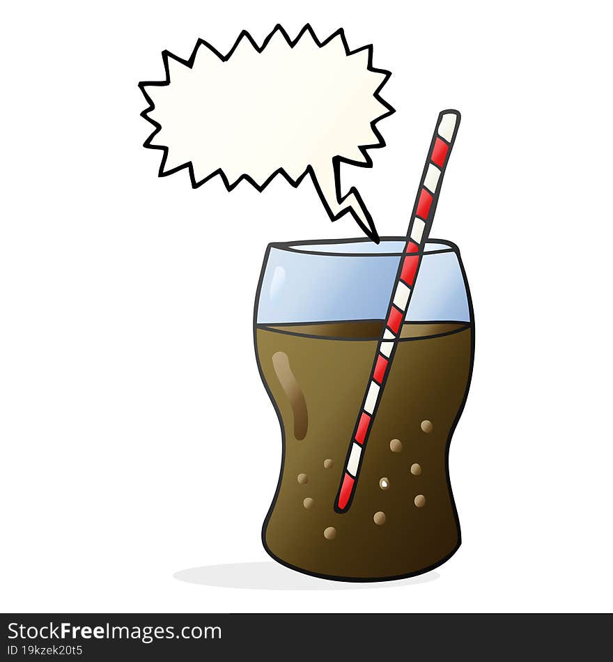 freehand drawn speech bubble cartoon fizzy drink