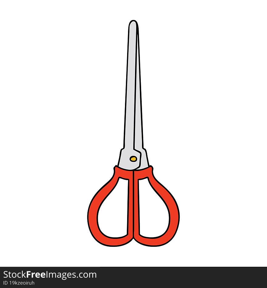 quirky hand drawn cartoon scissors