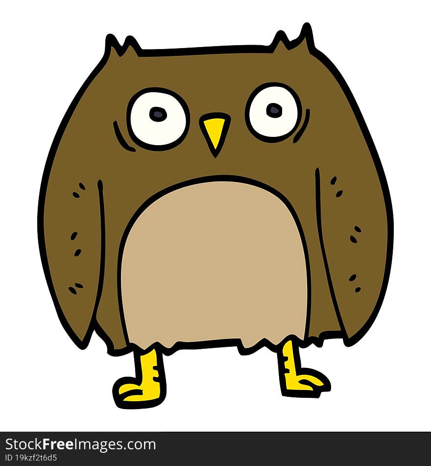 funny cartoon doodle owl