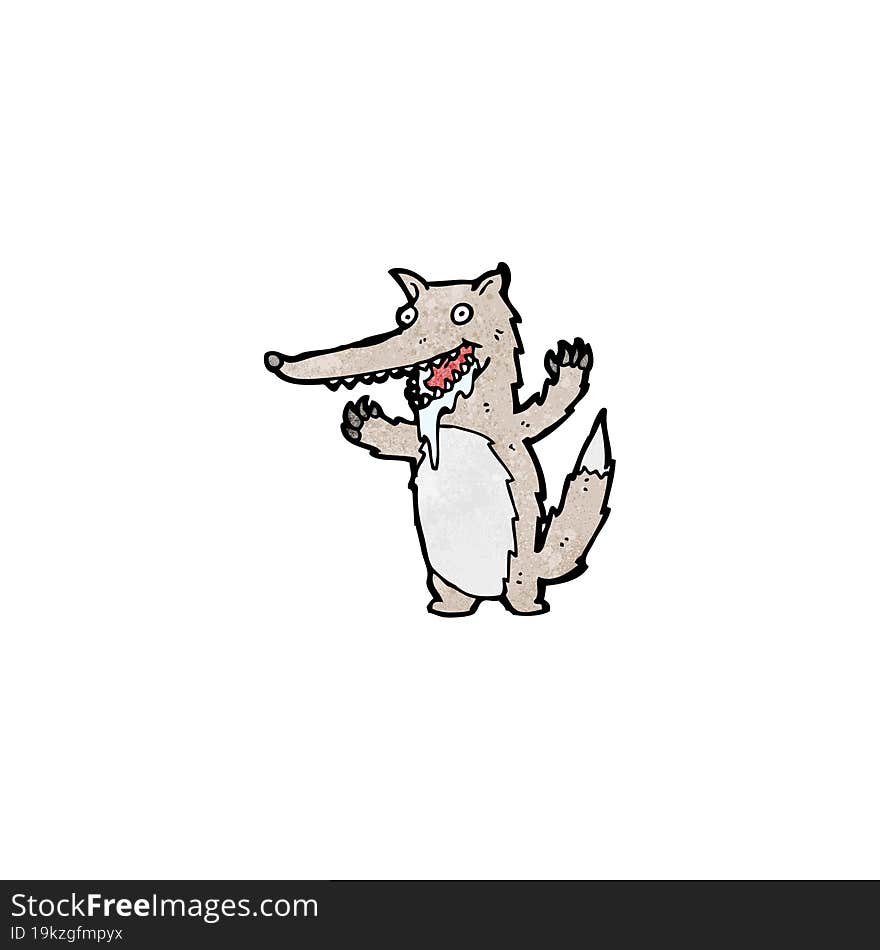 cartoon drooling wolf