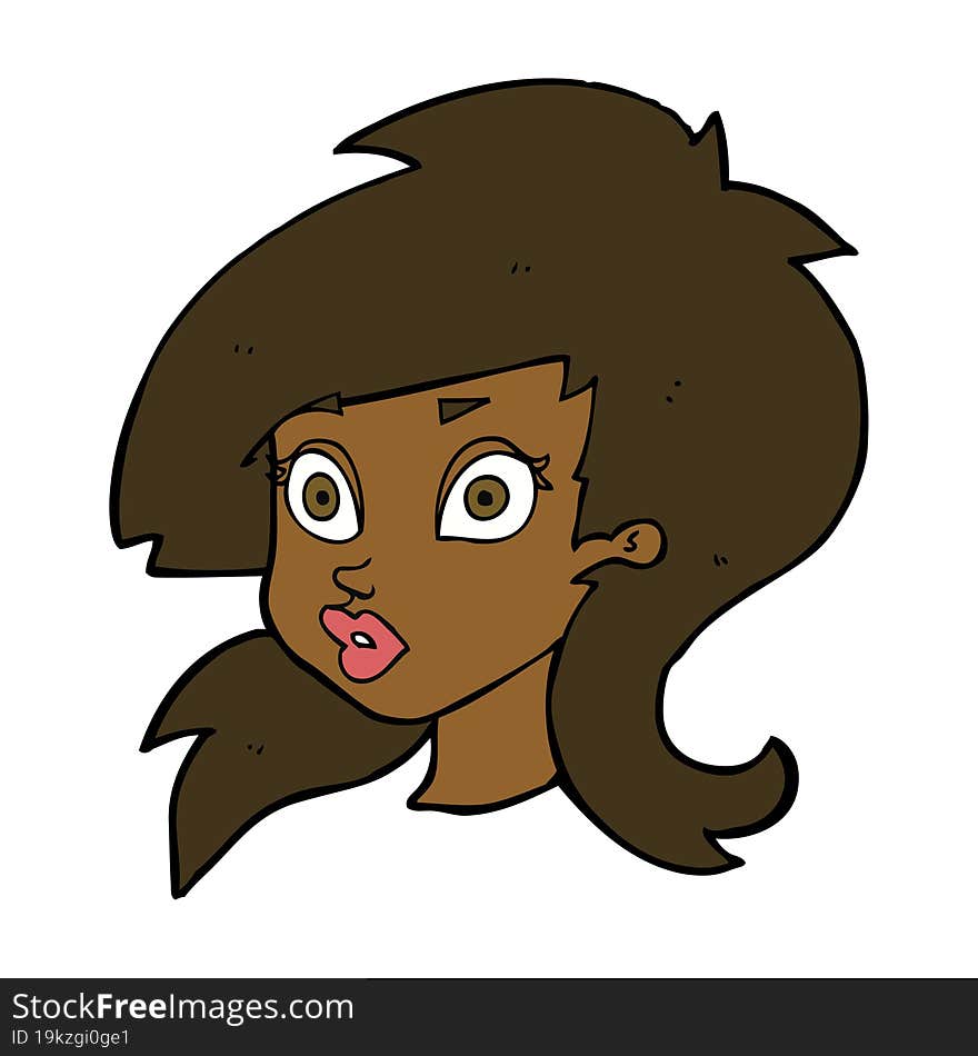 cartoon pretty surprised woman