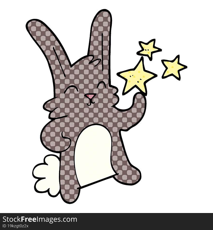 Cartoon Doodle Happy Rabbit