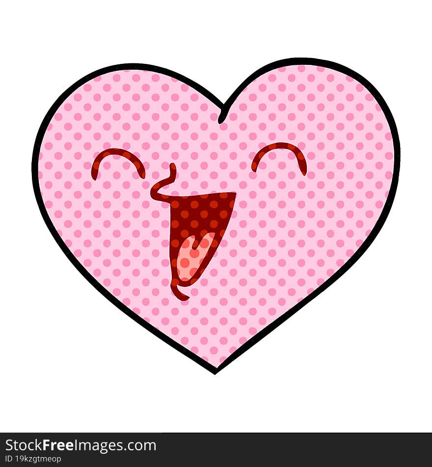 quirky comic book style cartoon happy heart