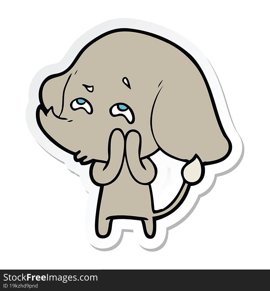 sticker of a cartoon elephant remembering