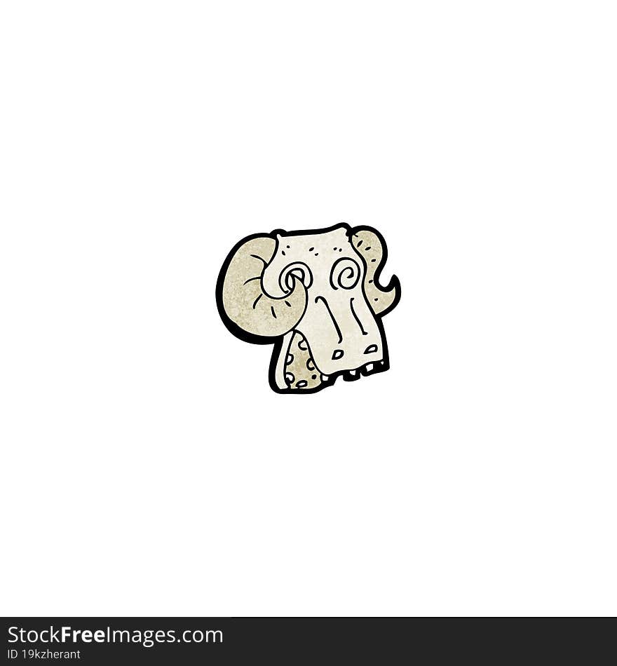 spooky ram skull cartoon