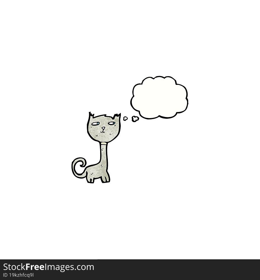 Cartoon Cat With Thought Bubble