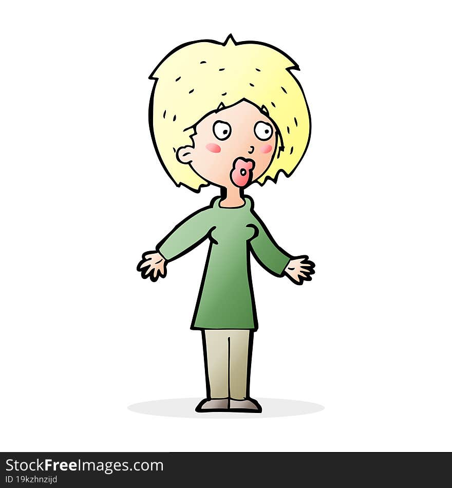 cartoon surprised woman