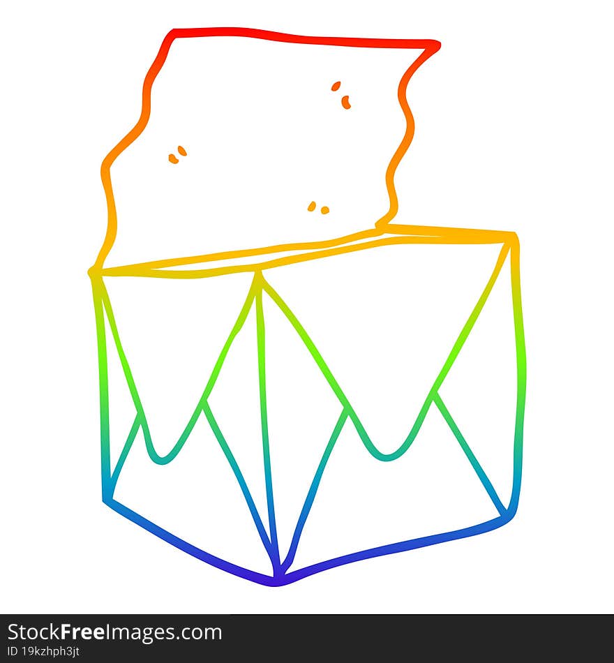 rainbow gradient line drawing cartoon package