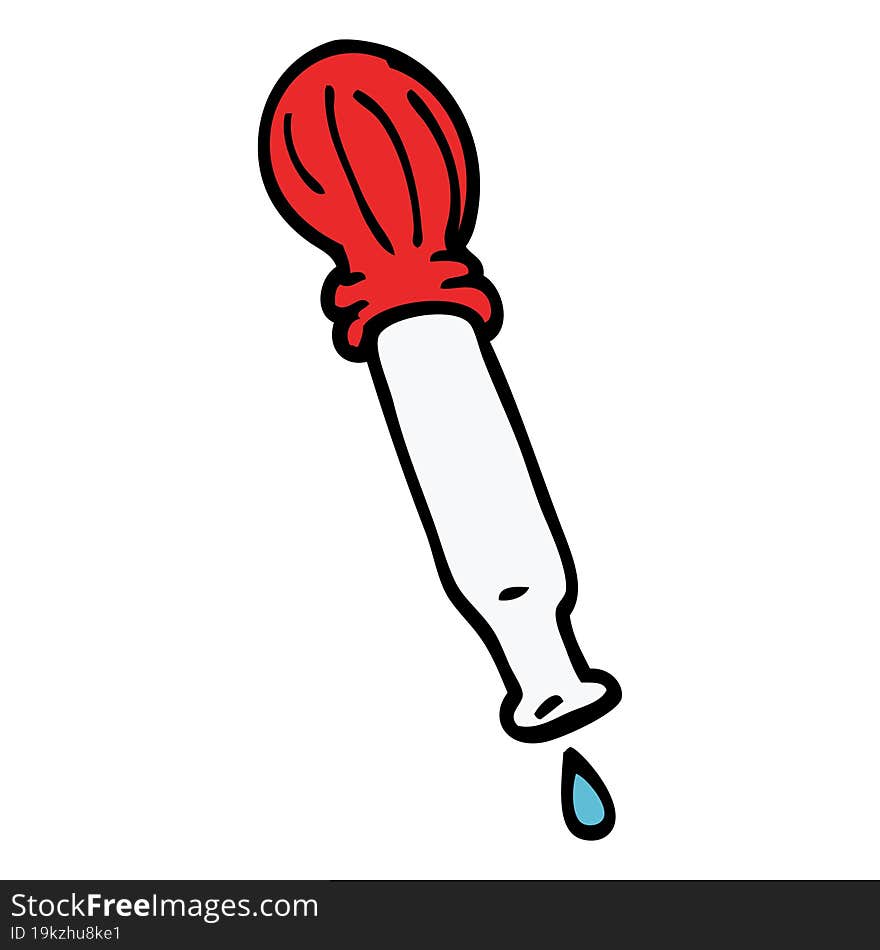 cartoon doodle dripping pipette