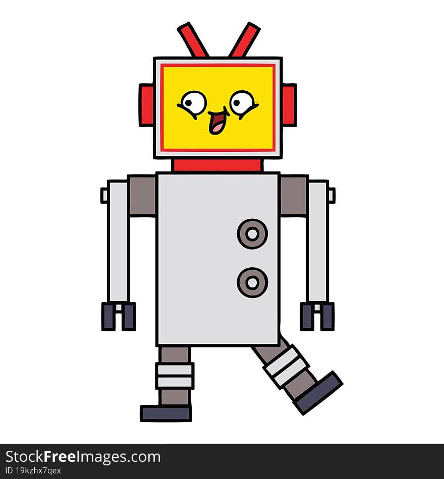 cute cartoon of a robot. cute cartoon of a robot