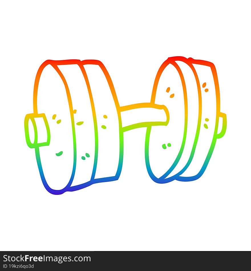 Rainbow Gradient Line Drawing Cartoon Weights