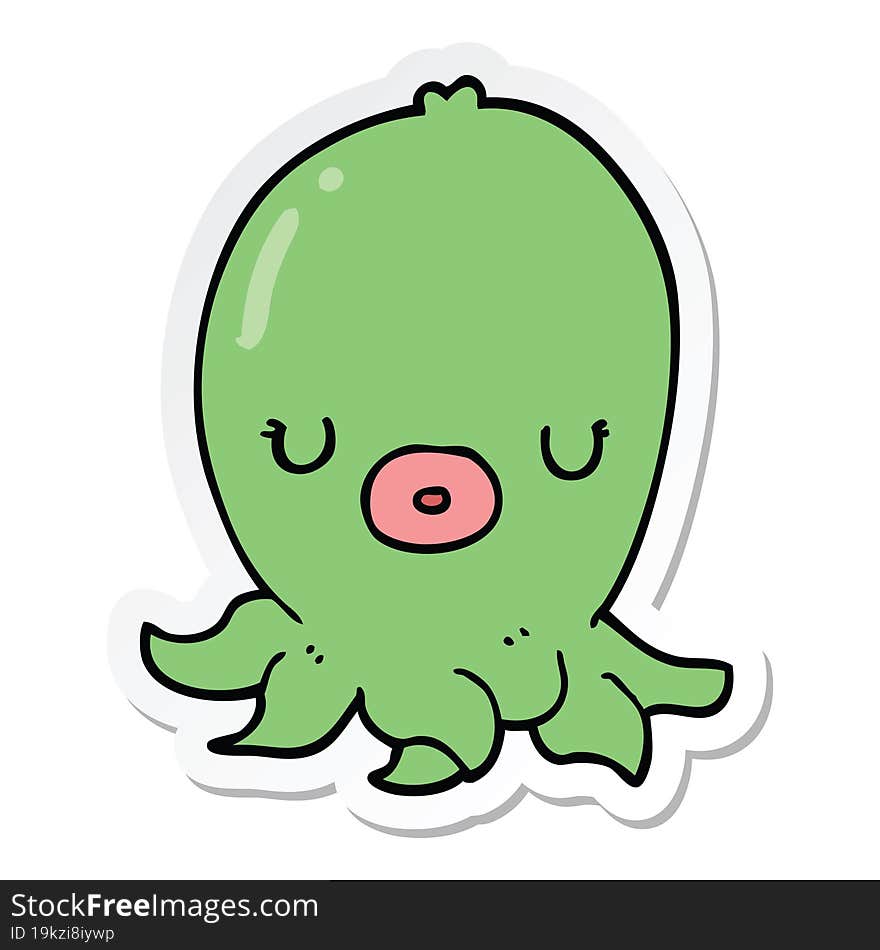 sticker of a cartoon octopus