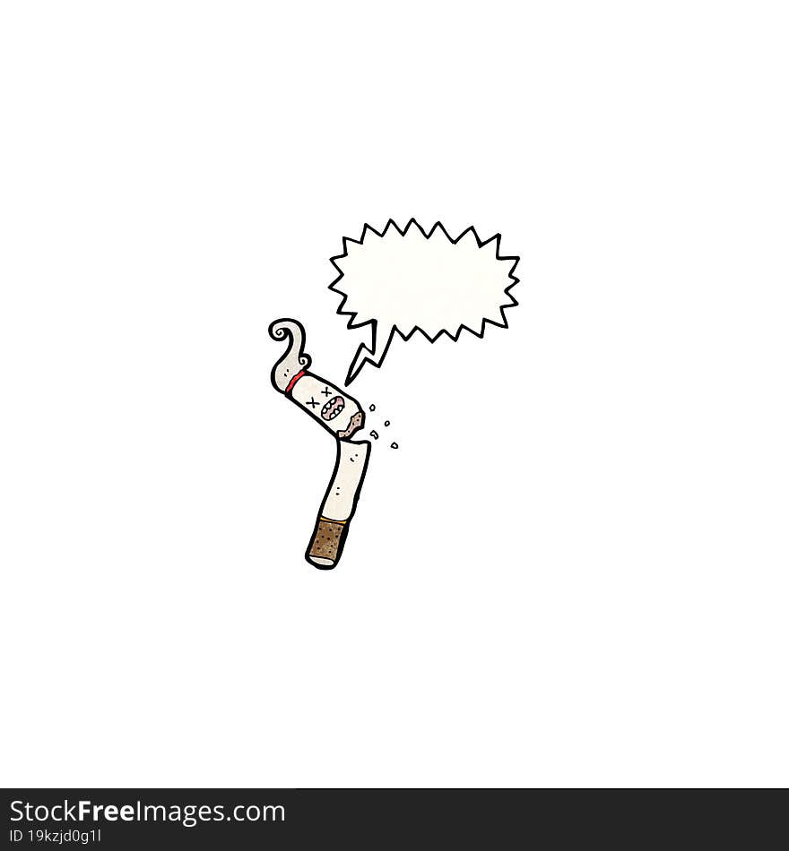 Broken Cigarette Cartoon Character