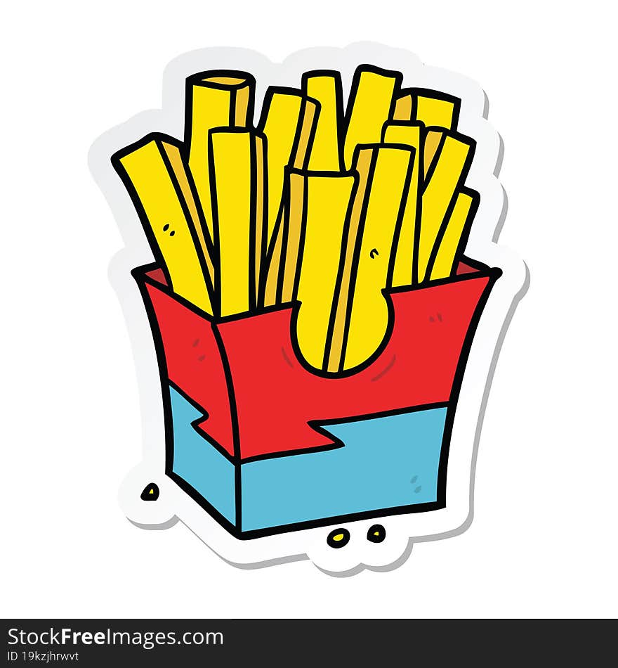 sticker of a cartoon fries