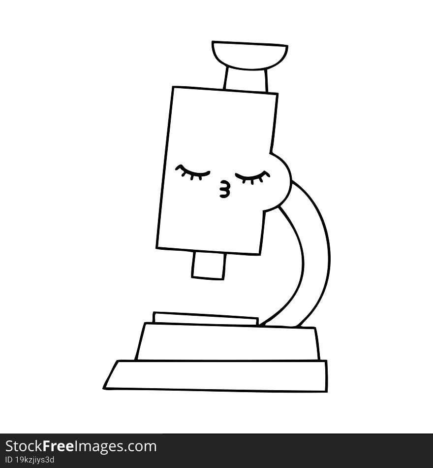 line drawing cartoon microscope