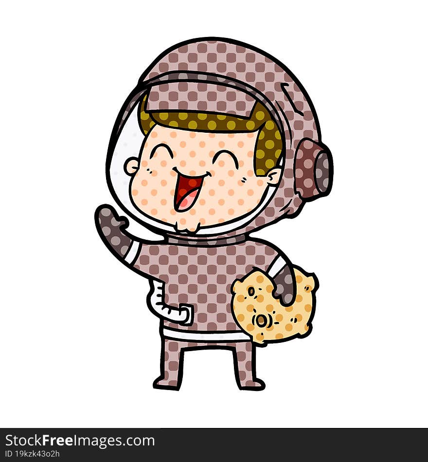 happy cartoon astronaut. happy cartoon astronaut