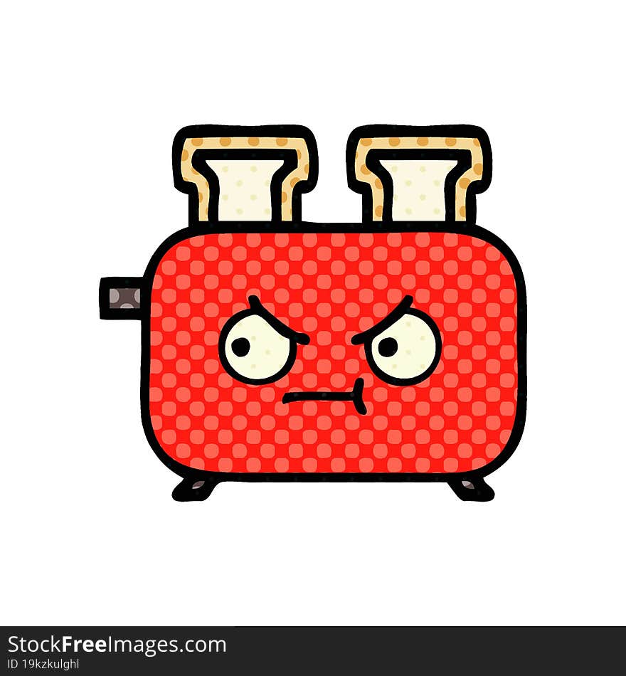 comic book style cartoon of a toaster