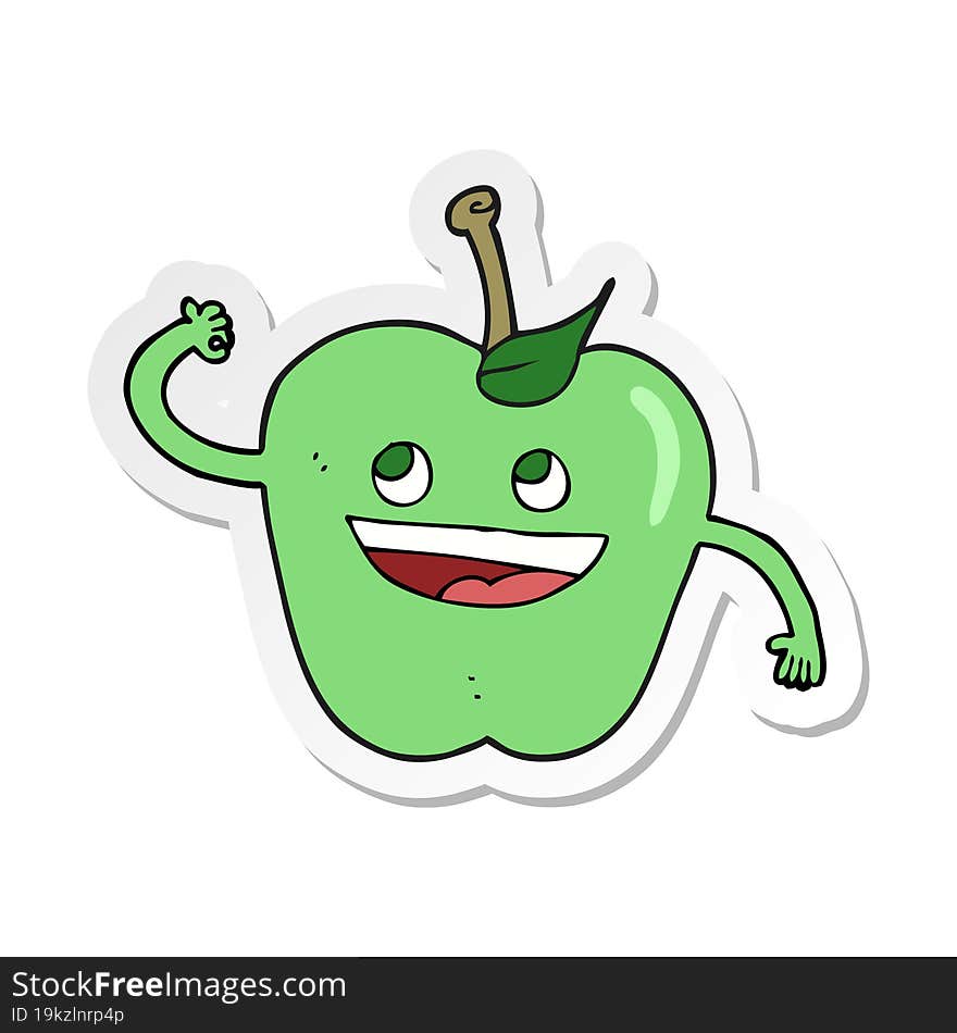 sticker of a cartoon apple