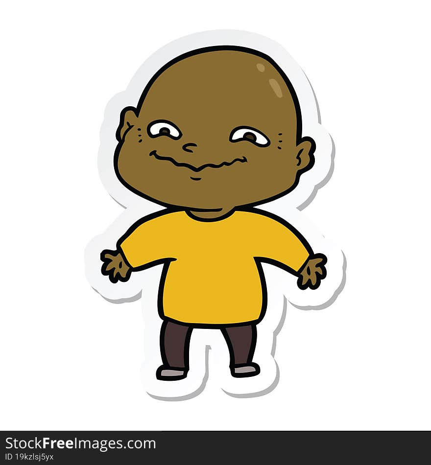 Sticker Of A Cartoon Nervous Man