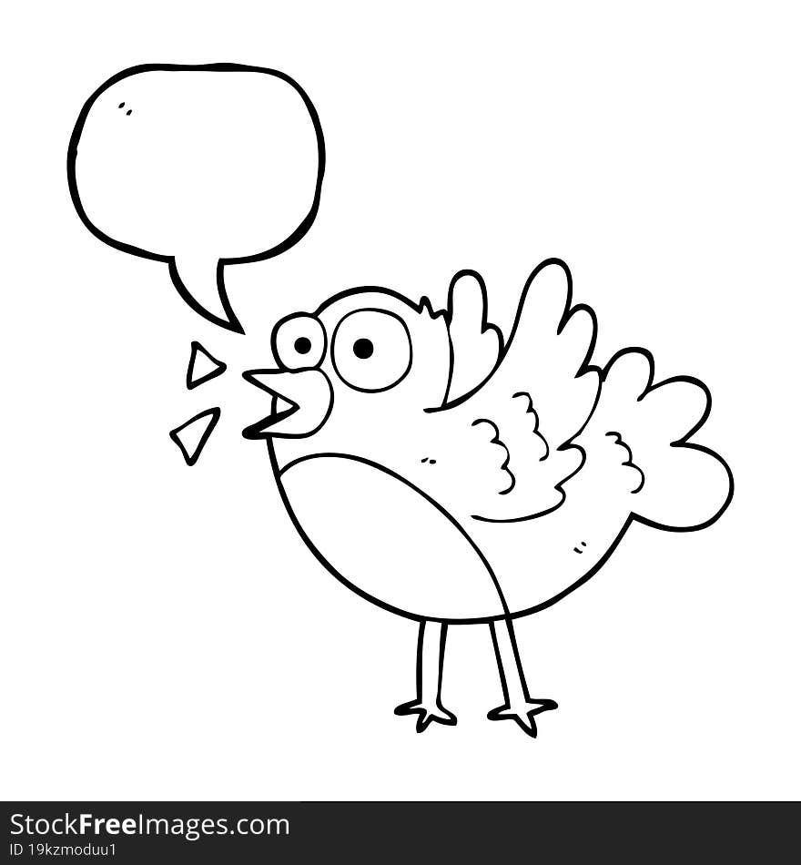 Speech Bubble Cartoon Bird