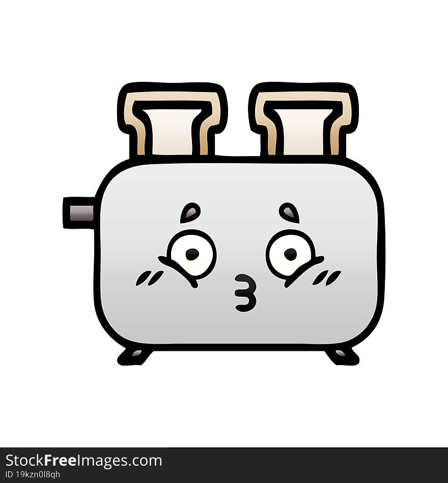 gradient shaded cartoon of a toaster