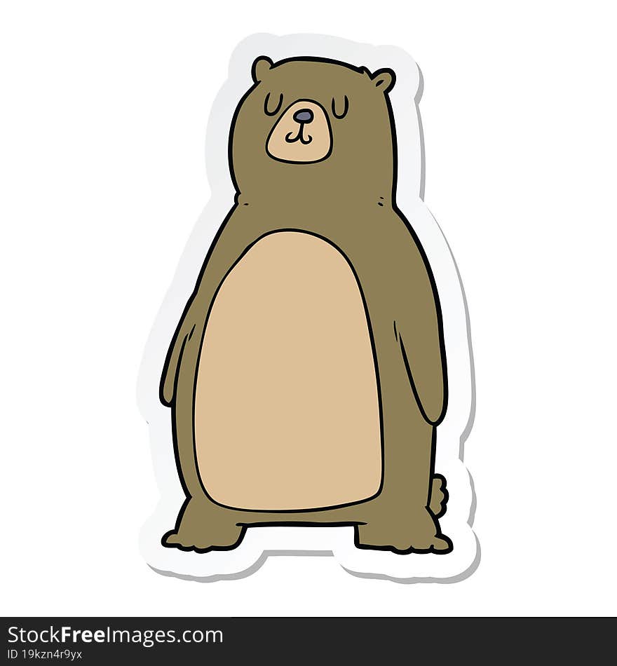 sticker of a cartoon bear