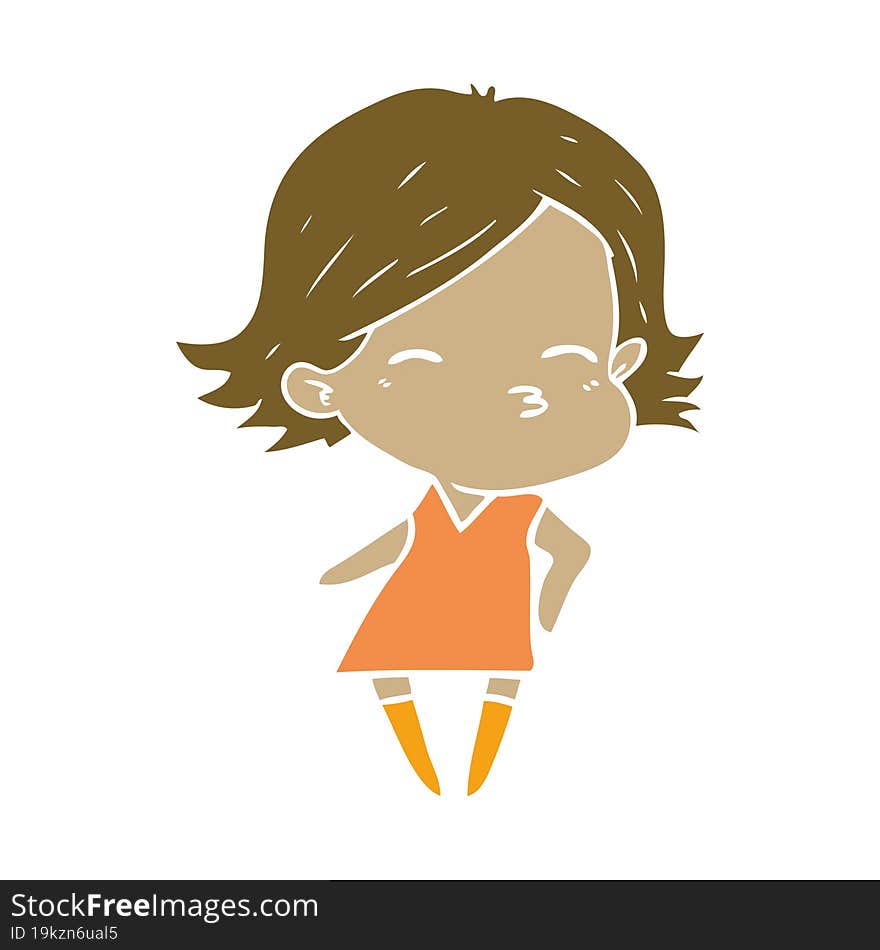 flat color style cartoon woman