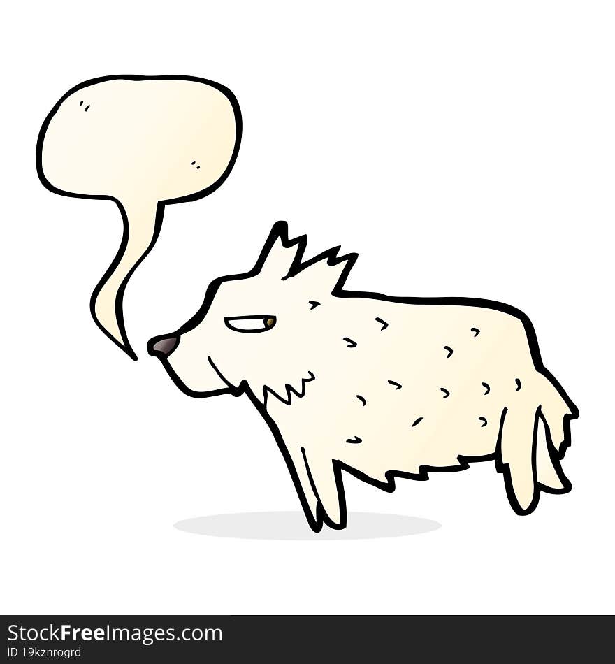 cartoon terrier with speech bubble