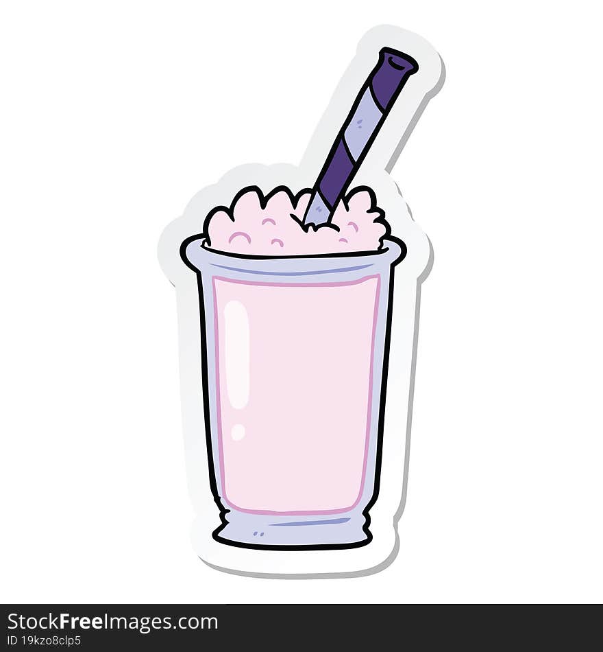 sticker of a cartoon milkshake