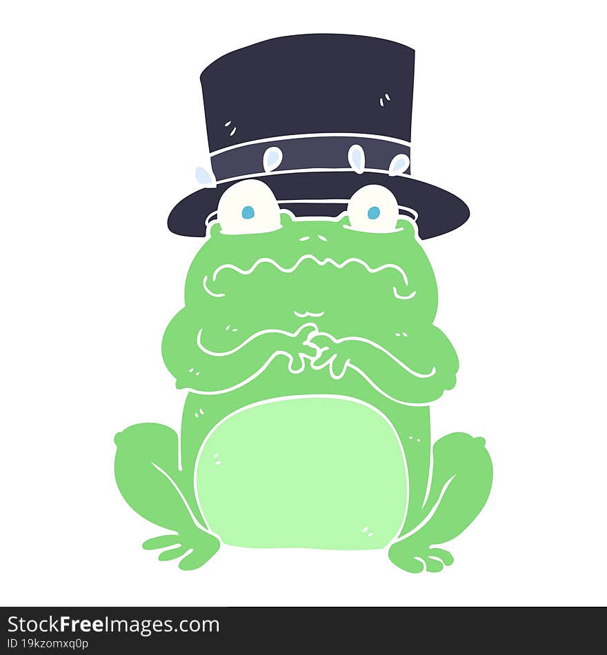 flat color illustration of wealthy toad. flat color illustration of wealthy toad