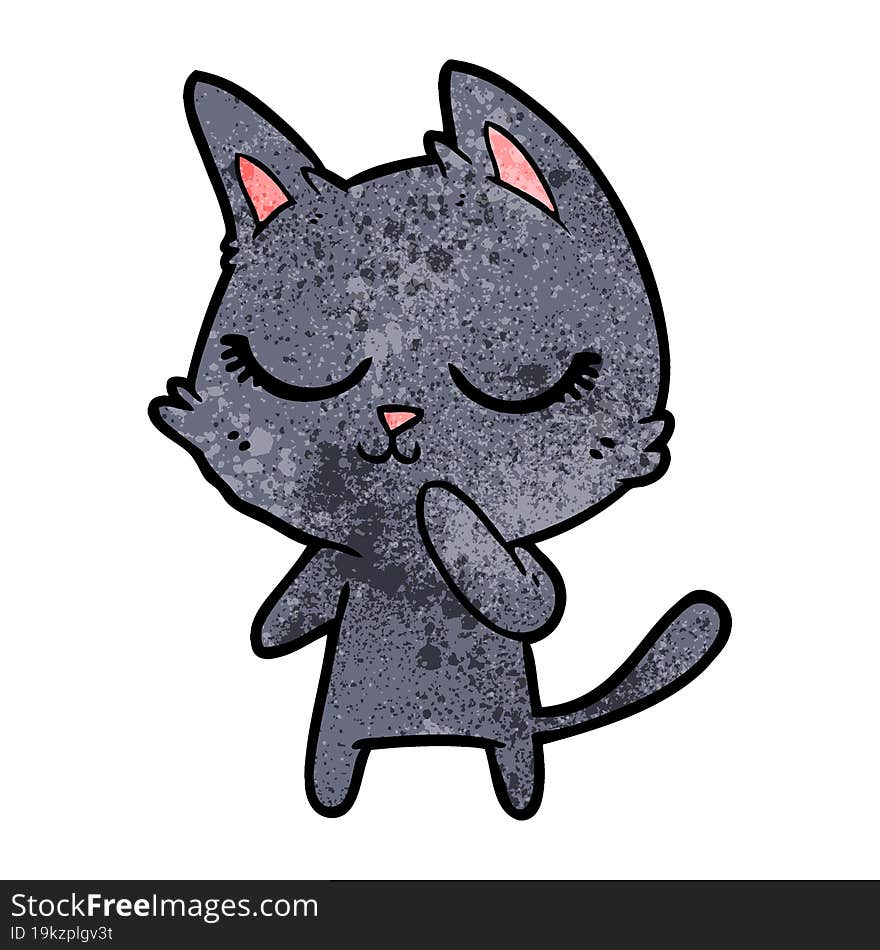 calm cartoon cat considering. calm cartoon cat considering