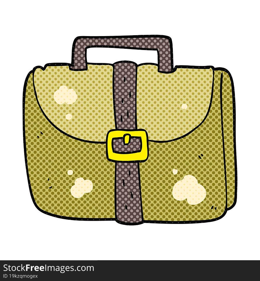 freehand drawn cartoon old work bag